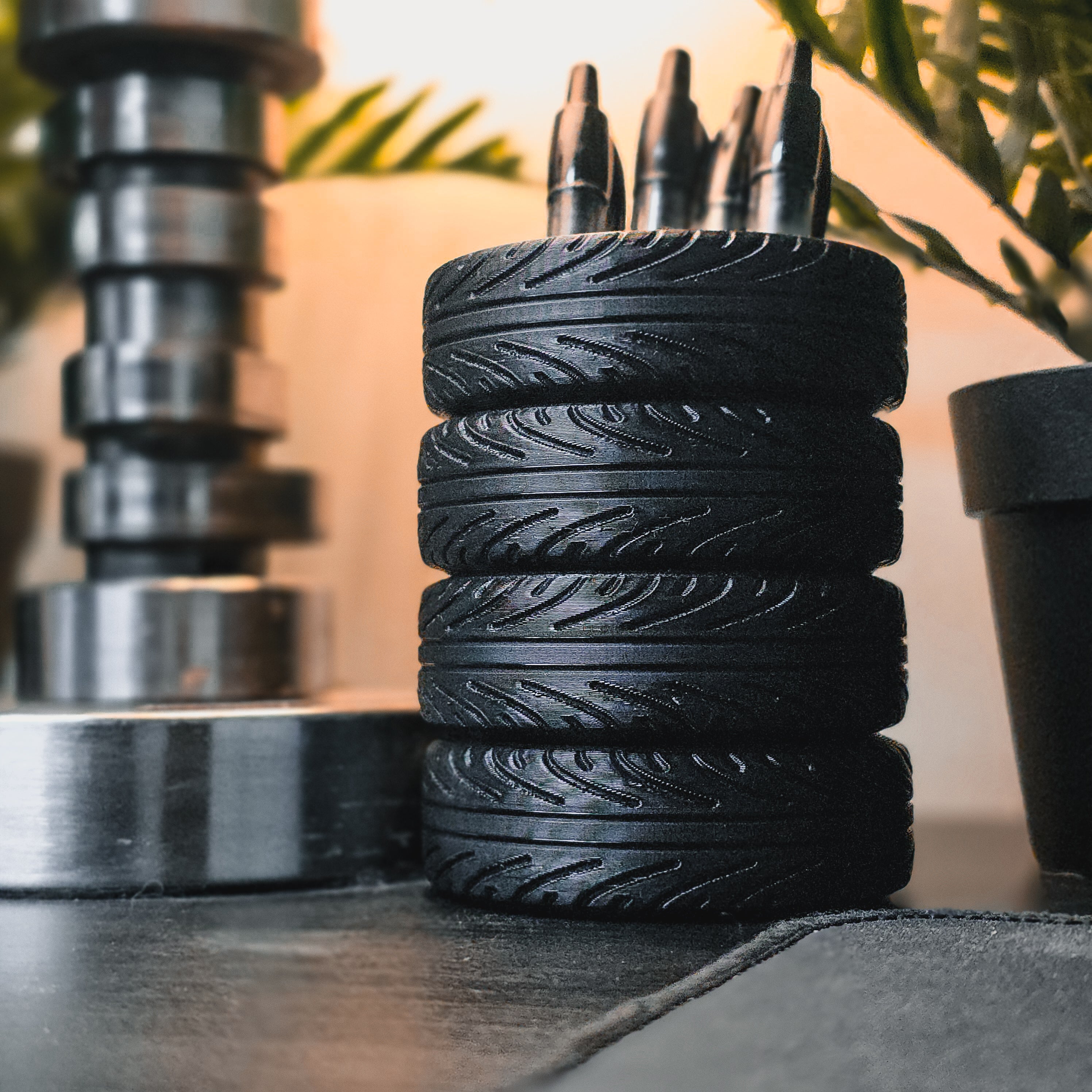 Tire Stack Pen Holder