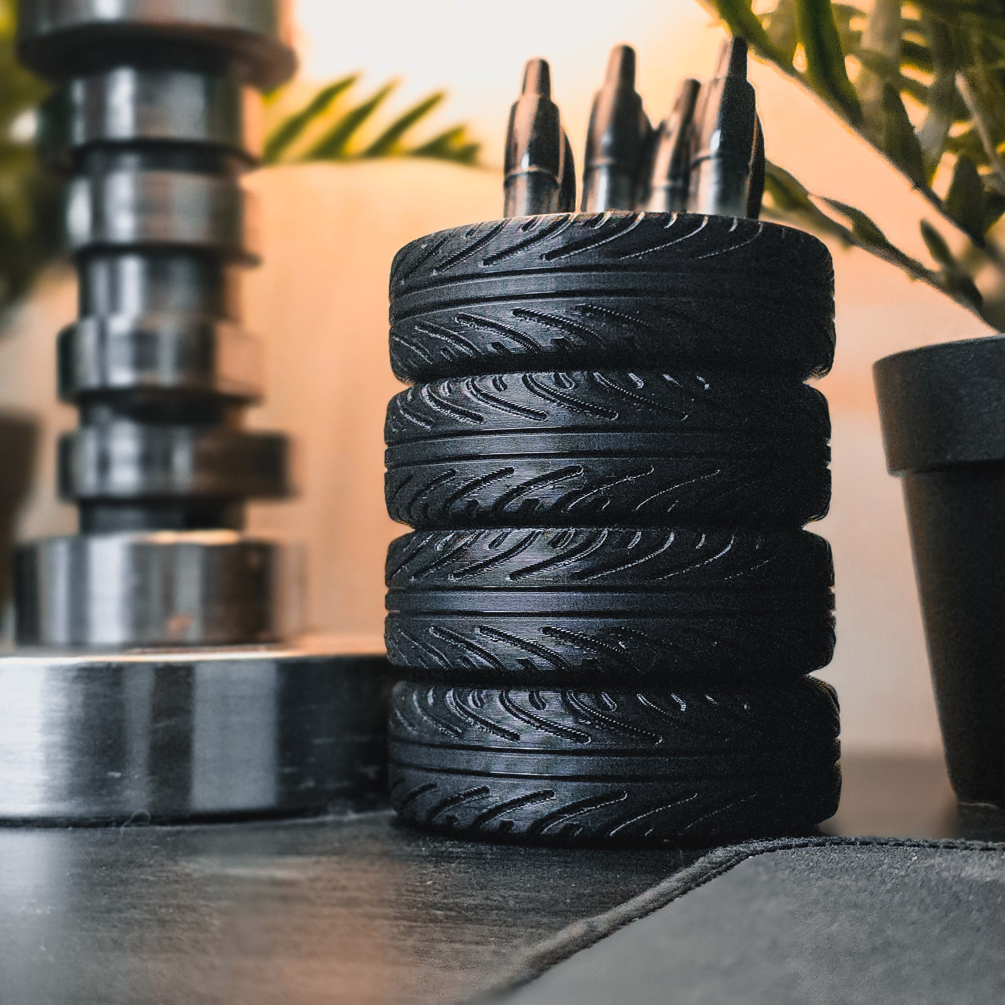 Tire Stack Pen Holder