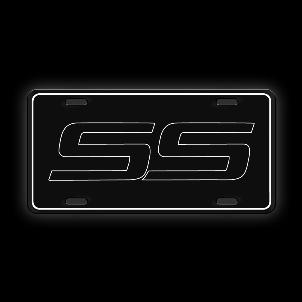 Black SS Vanity License Plate