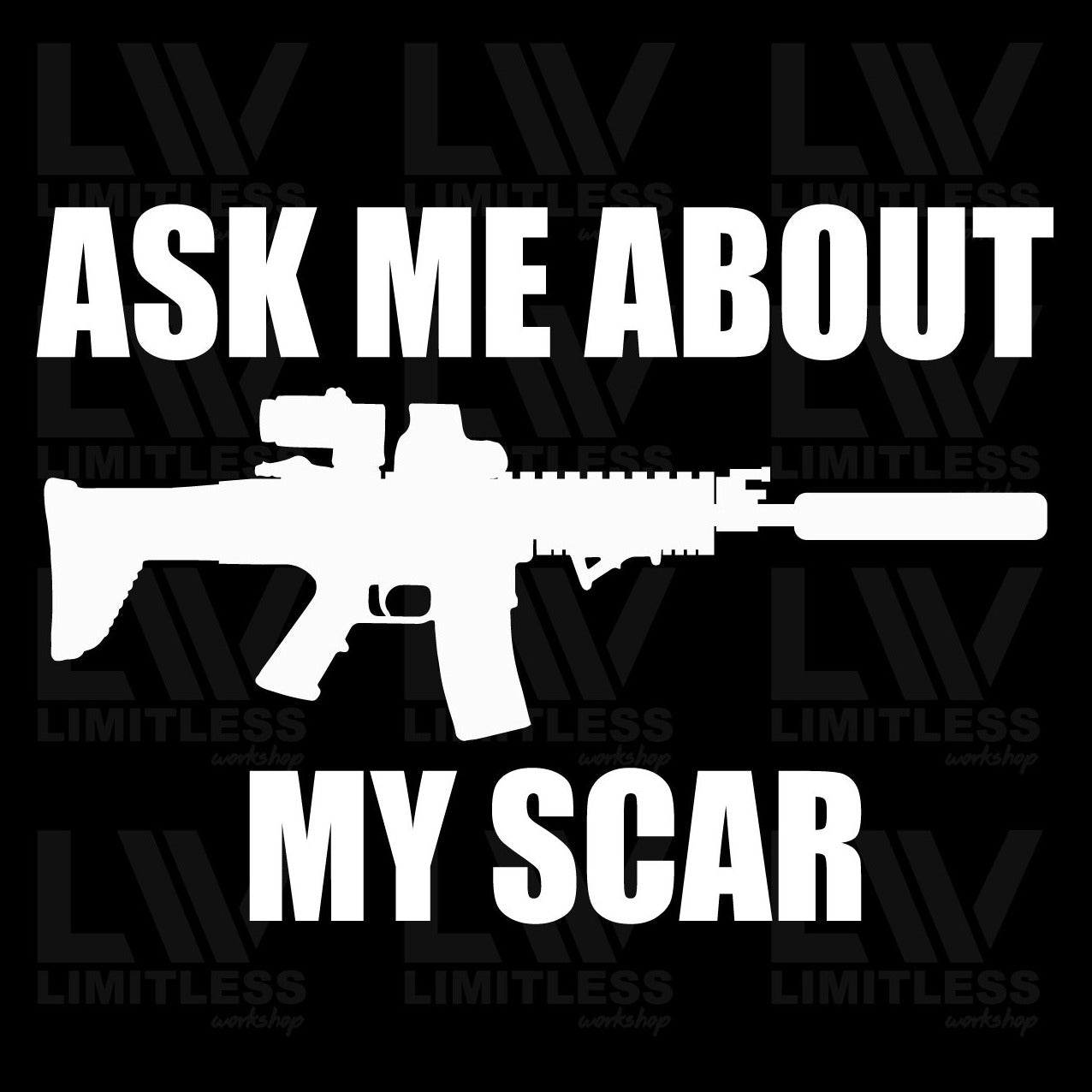 Ask Me About My Scar - Patriotic Decal