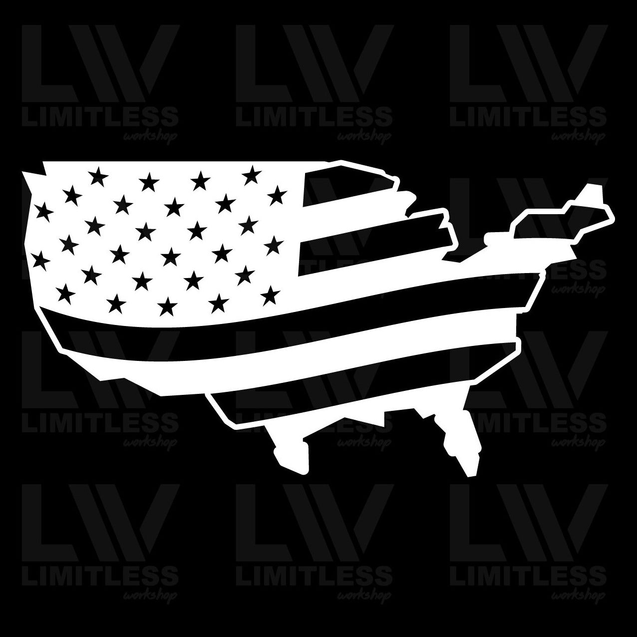 USA Flag Outline - Patriotic Decal