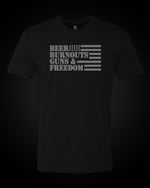 Load image into Gallery viewer, Beer, Burnout, Guns, &amp; Freedom T-Shirt

