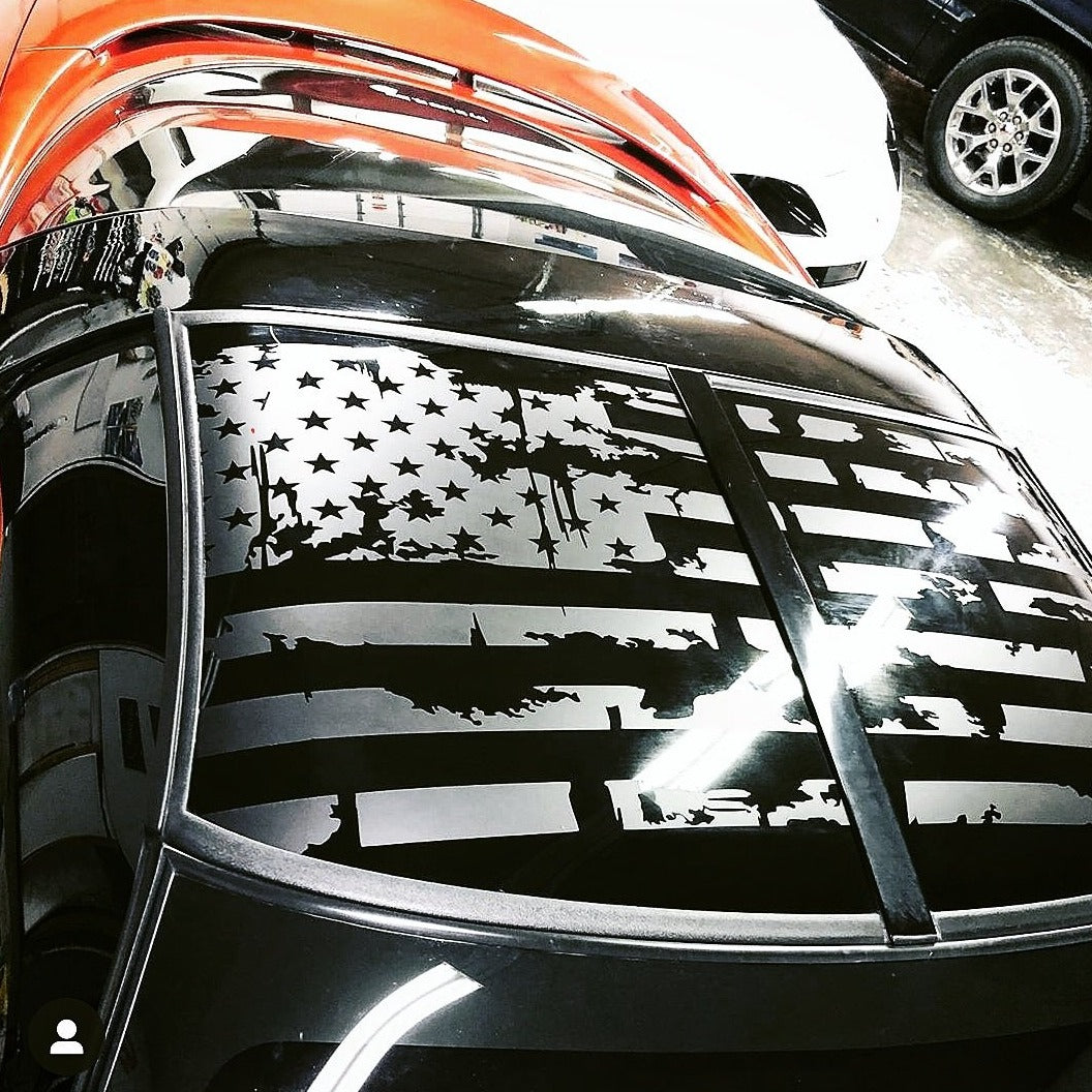 1982-2002 F-Body T-Top/Roof Decal - Flags