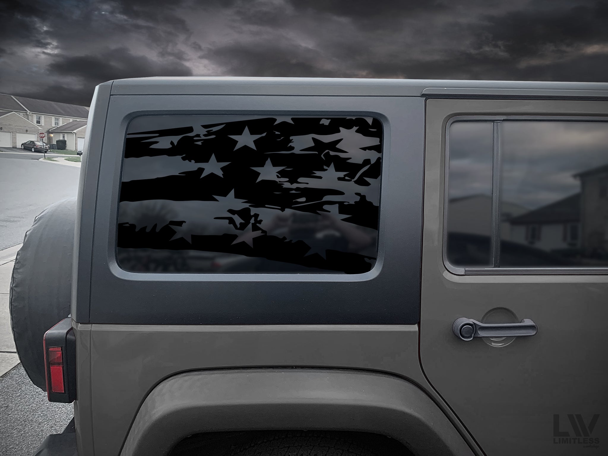 Wrangler Flag Quarter Window Decal Set