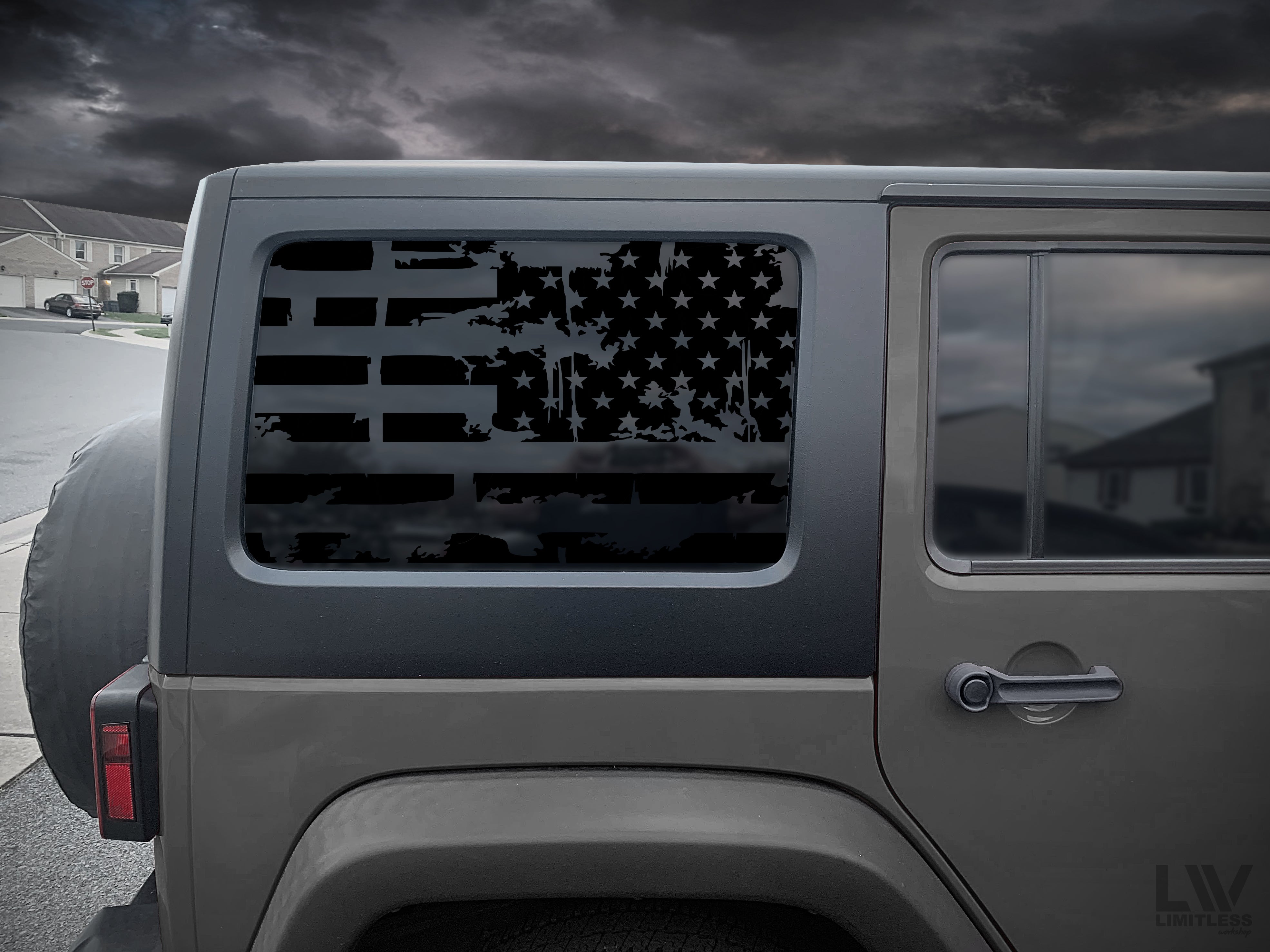 Wrangler Flag Quarter Window Decal Set