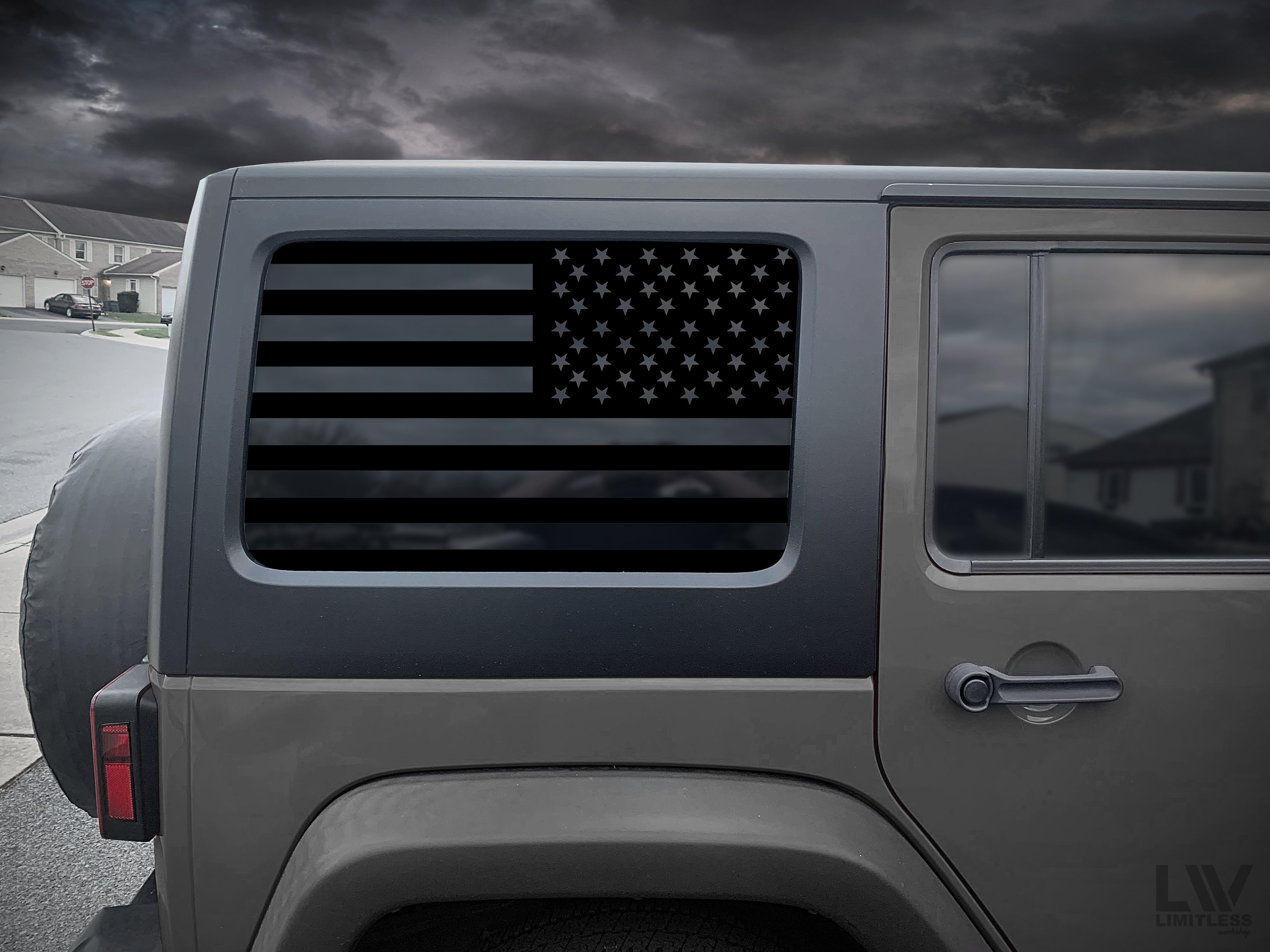 Wrangler Flag Quarter Window Decal Set