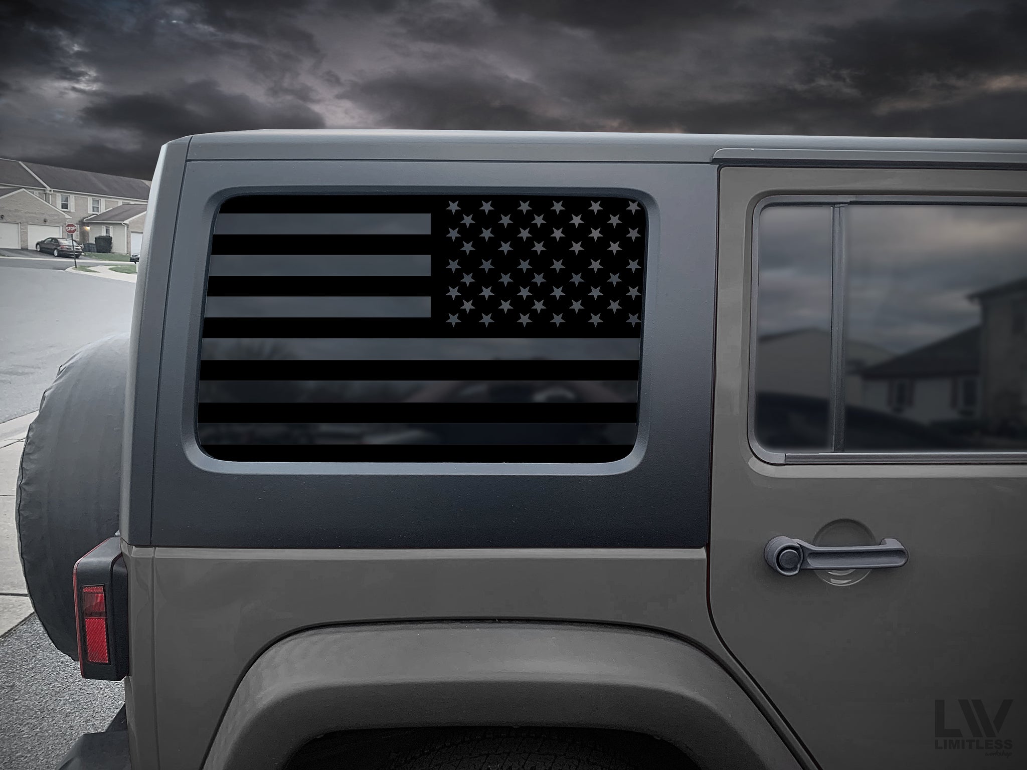 Wrangler Flag Quarter Window Decal Set
