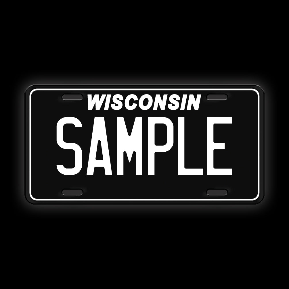 Wisconsin Custom Plate Racing Black Custom Wisconsin License Plate – Limitless Speed Co.